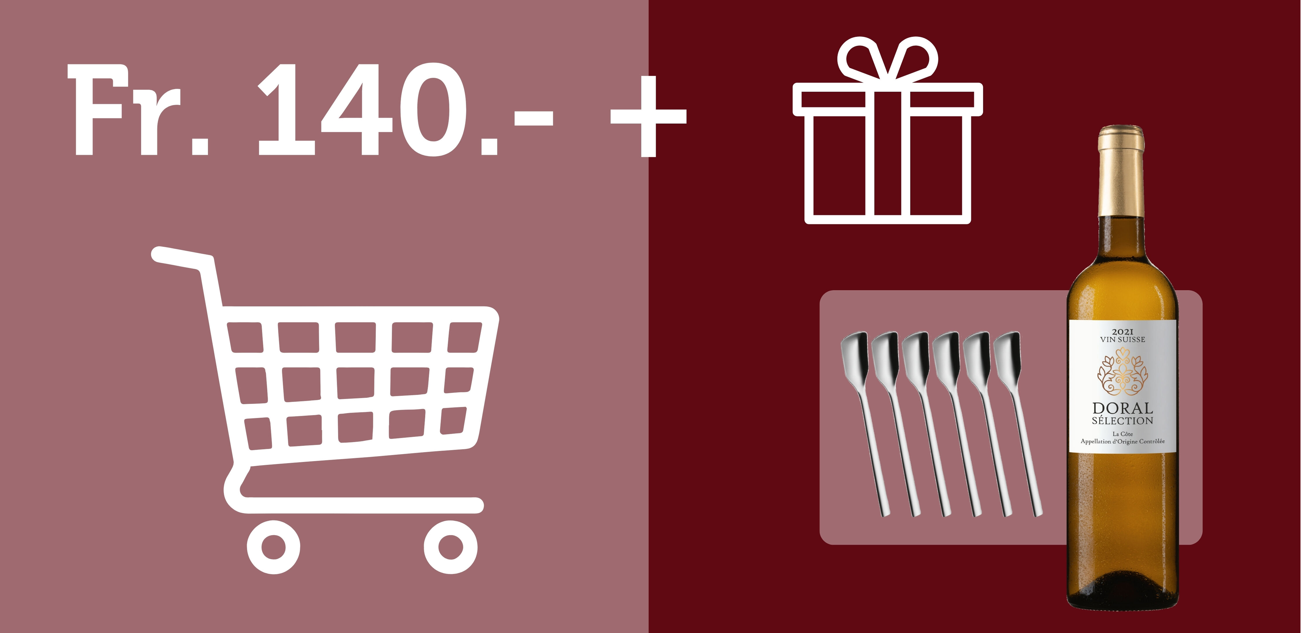 Glacelöffel oder Weisswein geschenkt